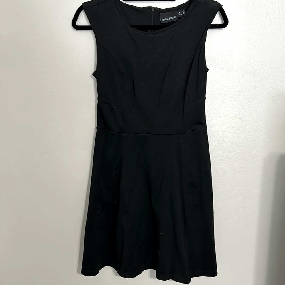 Black mini dress, stretchy material